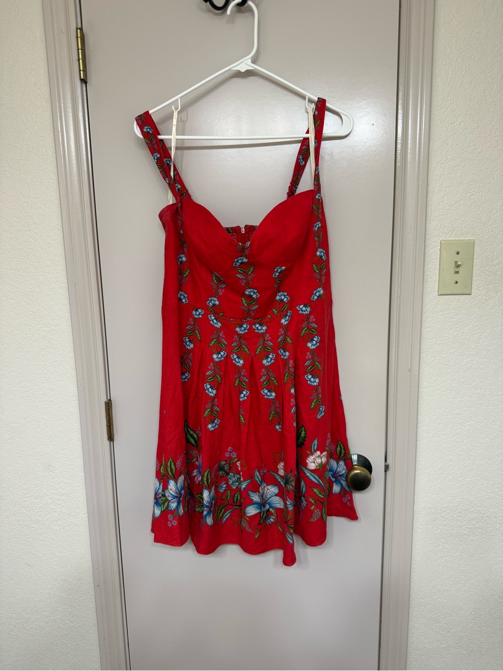 FARM Rio Red Floral V-Neck Mini Dress - Picture 2 of 4